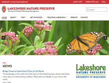Tablet Screenshot of lakeshorepreserve.wisc.edu