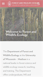 Mobile Screenshot of forestandwildlifeecology.wisc.edu