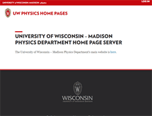 Tablet Screenshot of home.physics.wisc.edu